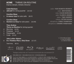 Acme - Thrive On Routine (2 Blu-Ray Audio) i gruppen Musikk / Musikkk Blu-Ray / Klassisk hos Bengans Skivbutik AB (2397020)