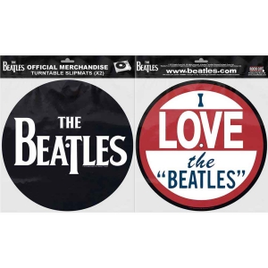 The Beatles - Drop T Logo & I Love... Slipmat Pair i gruppen Minishops / Beatles hos Bengans Skivbutik AB (3407117)