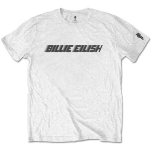Billie Eilish -  Unisex Tee: Black Racer Logo (Sleeve Print) (XXL) i gruppen MERCHANDISE / T-shirt / Pop-Rock hos Bengans Skivbutik AB (3808680)