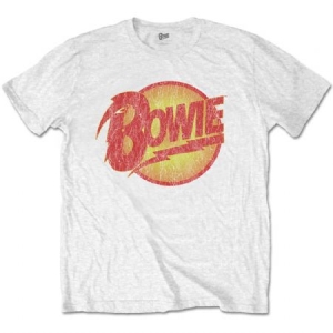 David Bowie/ T-shirt - Vintage Diamond Dogs Logo (Men White) (L) i gruppen Minishops / David Bowie / David Bowie Merch hos Bengans Skivbutik AB (3826299)