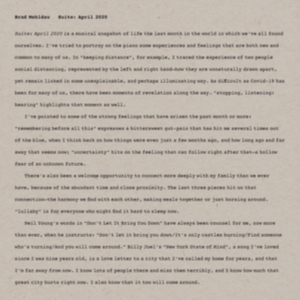 Brad Mehldau - Suite: April 2020 i gruppen Annet /  hos Bengans Skivbutik AB (3844795)