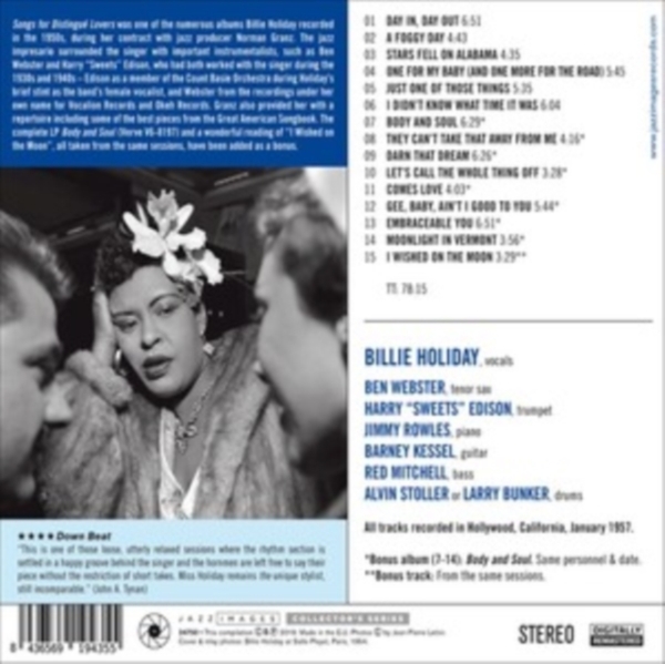 Billie Holiday - Songs For Distingue Lovers i gruppen CD / Toppselgere hos Bengans Skivbutik AB (3925485)