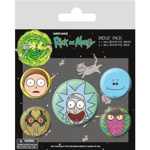 Rick and Morty - Rick and Morty (Heads) Badge Pack i gruppen Merchandise hos Bengans Skivbutik AB (3944346)