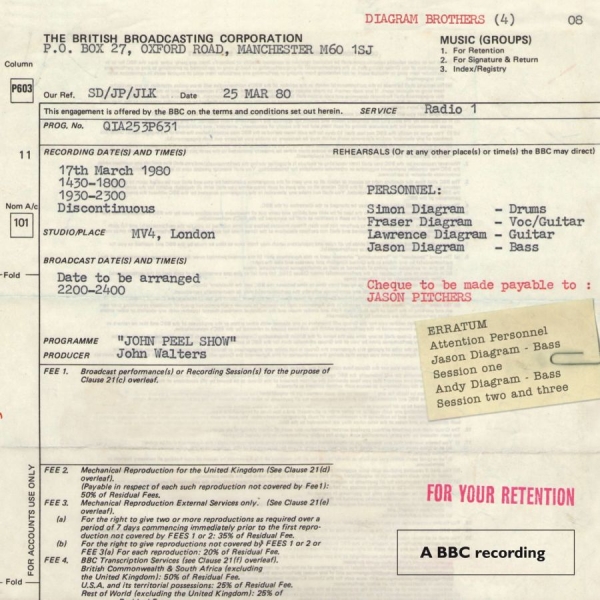 The Diagram Brothers - Peel Sessions i gruppen CD / Pop hos Bengans Skivbutik AB (4073208)