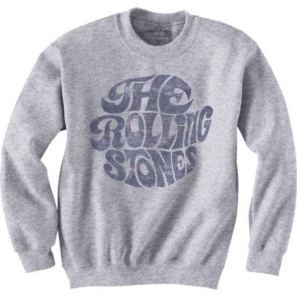 The Rolling Stones - Vintage 70s Logo (Grey) Uni Sweatshirt i gruppen MERCH / Klær / Collegegensere hos Bengans Skivbutik AB (4089014r)