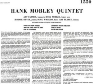 Hank Mobley - Hank Mobley Quintet i gruppen VINYL / Jazz hos Bengans Skivbutik AB (4219771)