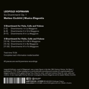 Matteo Musica Elegentia | Cicchitti - Six Divertimenti Op. 1 i gruppen CD / Klassisk,Annet hos Bengans Skivbutik AB (4223684)