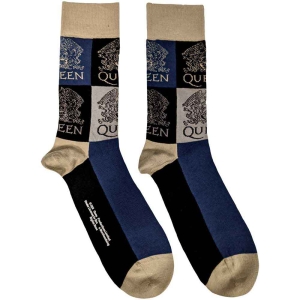 Queen - Crest Blocks Uni Navy Socks (Eu 40-45) i gruppen MERCHANDISE / Merch / Pop-Rock hos Bengans Skivbutik AB (4225961)