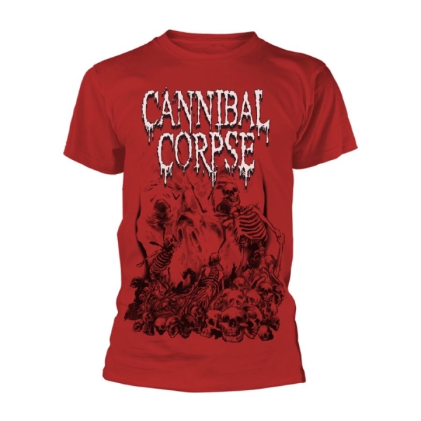 Cannibal Corpse - T/S Pile Of Skulls Red (Xl) i gruppen MERCHANDISE / T-shirt / Heavy Metal hos Bengans Skivbutik AB (4231158)