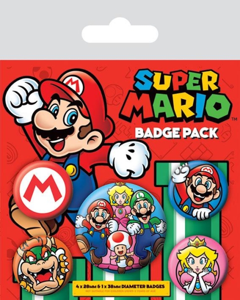 SUPER MARIO - MARIO Badge Pack i gruppen MERCH hos Bengans Skivbutik AB (4248479)