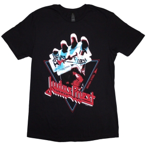 Judas Priest - Unisex T-Shirt: British Steel Hand Triangle i gruppen MERCHANDISE / T-shirt / Metal hos Bengans Skivbutik AB (4267923r)