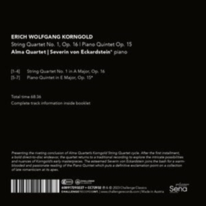 Alma Quartet & Severin Von Eckardstein - Erich Wolfgang Korngold: String Quartet No. 1, Op. 16 / Piano Quintet Op. 15 i gruppen CD / Annet hos Bengans Skivbutik AB (4295678)