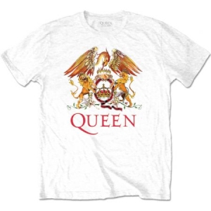 Queen - Queen Unisex T-Shirt : Classiv Crest White (XL) i gruppen -Start Tshirt hos Bengans Skivbutik AB (4307102)