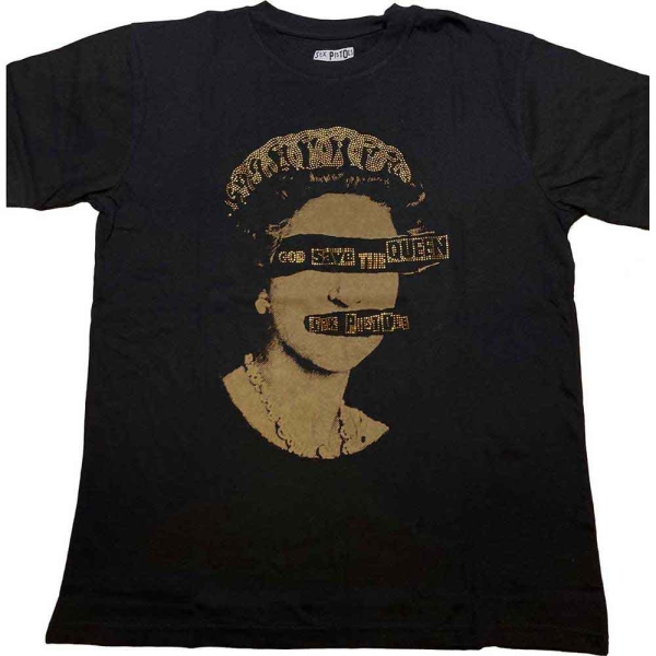 Sex Pistols - Gstq Diamante Uni Bl (Embellished) T-Shirt i gruppen MERCH / Klær / T-skjorter hos Bengans Skivbutik AB (4307290r)