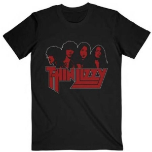 Thin Lizzy - Unisex T-Shirt: Band Photo Logo (Small) i gruppen -Start Merch hos Bengans Skivbutik AB (4401309)