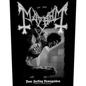 Mayhem - Back Patch - Pure Fucking Armageddo i gruppen MERCHANDISE / Tøypatch / Heavy Metal hos Bengans Skivbutik AB (5513760)