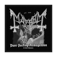 Mayhem - Patch - Pure Fucking Armageddon i gruppen MERCHANDISE / Tøypatch / Heavy Metal hos Bengans Skivbutik AB (5513961)