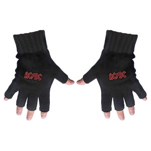 Ac/Dc - Fingerless Gloves - Classic Red Logo i gruppen MERCHANDISE / Merch / Metal hos Bengans Skivbutik AB (5517646)