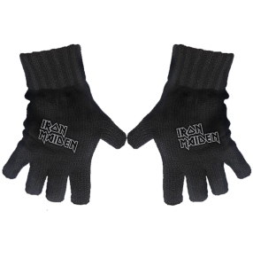 Iron Maiden - Fingerless Gloves - Logo i gruppen MERCHANDISE / Merch / Metal hos Bengans Skivbutik AB (5517648)