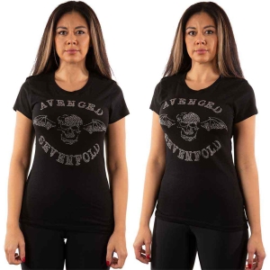 Avenged Sevenfold - Deathbat Diamante Lady Bl     (S) i gruppen MERCHANDISE / T-shirt / Heavy Metal hos Bengans Skivbutik AB (5526416)