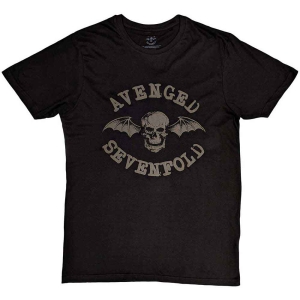Avenged Sevenfold - Classic Deathbat Hi-Build Uni Bl     (L) i gruppen MERCHANDISE / T-shirt / Heavy Metal hos Bengans Skivbutik AB (5526458)