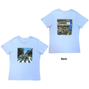 Beatles - Beatles Vtge Abbey Road Lady Lht Blue T-Shirt i gruppen MERCHANDISE / T-shirt / Nyheter / Pop-Rock hos Bengans Skivbutik AB (5527466r)