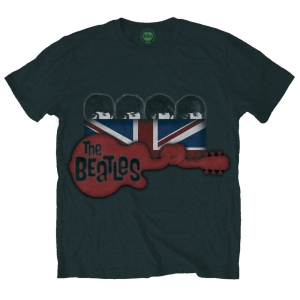 The Beatles - Guitar & Flag Uni Bl i gruppen MERCH / T-Shirt / Rockoff_Nya April24 hos Bengans Skivbutik AB (5529041r)