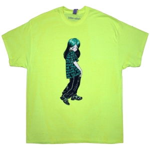 Billie Eilish - Anime Billie Uni Green    i gruppen MERCH / T-Shirt / Rockoff_Nya April24 hos Bengans Skivbutik AB (5529473r)