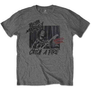 Bob Marley - Catch A Fire World Tour Uni Bl i gruppen MERCHANDISE / T-shirt / Reggae hos Bengans Skivbutik AB (5529829r)