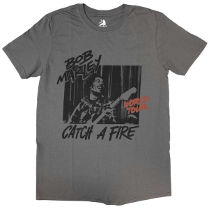 Bob Marley - Catch A Fire World Tour Uni Bl    i gruppen MERCHANDISE / T-shirt / Reggae hos Bengans Skivbutik AB (5529829r)