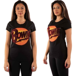 David Bowie - Diamond Dogs Logo Diamante Lady Bl i gruppen MERCH / T-Shirt / Rockoff_Nya April24 hos Bengans Skivbutik AB (5530223r)