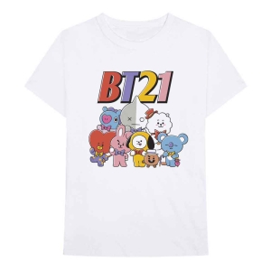 Bt21 - Colourful Squad Uni Wht    i gruppen MERCH / T-Shirt / Rockoff_Nya April24 hos Bengans Skivbutik AB (5530786r)