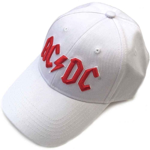Ac/Dc - Red Logo Wht Baseball C i gruppen MERCH / Minsishops-merch / Ac/Dc hos Bengans Skivbutik AB (5532861)