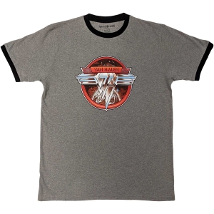 Van Halen - Circle Logo Ringer Uni Grey     (M) i gruppen MERCHANDISE / T-shirt / Heavy Metal hos Bengans Skivbutik AB (5533521)