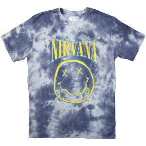 Nirvana - Smiley Blue Stroke Uni Blue Dip-Dye    i gruppen MERCHANDISE / T-shirt / Metal hos Bengans Skivbutik AB (5534154r)