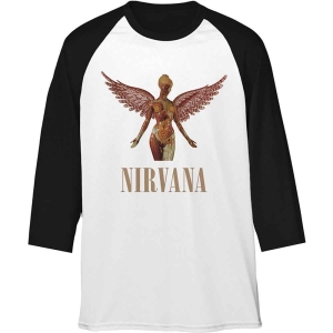 Nirvana - Triangle In Utero Uni Wht/Bl Raglan: i gruppen MERCHANDISE / T-shirt / Metal hos Bengans Skivbutik AB (5535343r)