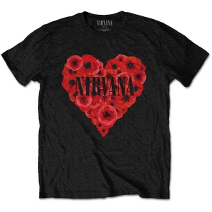 Nirvana - Poppy Heart Uni Bl i gruppen MERCH / T-Shirt / Rockoff_Nya April24 hos Bengans Skivbutik AB (5535358r)