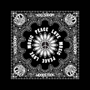 Woodstock - Peace Love Music Bandana i gruppen MERCHANDISE hos Bengans Skivbutik AB (5536349)