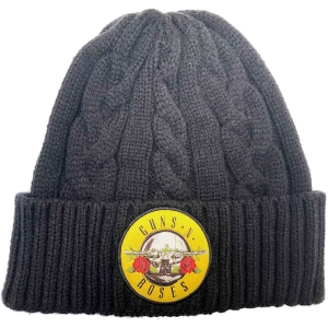 Guns N Roses - Circle Logo Bl Cable-Knit Bean i gruppen MERCHANDISE / Merch / Metal hos Bengans Skivbutik AB (5536452)