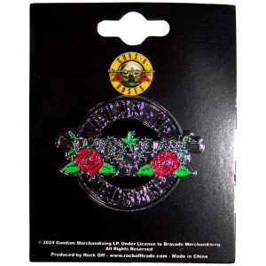 Guns N Roses - Silver Circle Logo Pin Badge i gruppen MERCHANDISE / Merch / Metal hos Bengans Skivbutik AB (5537311)