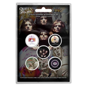 Queen - Early Albums Retail Packed Button Badge i gruppen MERCH hos Bengans Skivbutik AB (5537475)