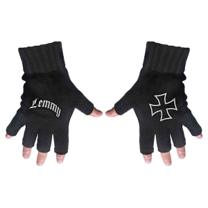 Lemmy - Logo & Iron Cross Fingerless Gloves i gruppen MERCHANDISE hos Bengans Skivbutik AB (5537585)