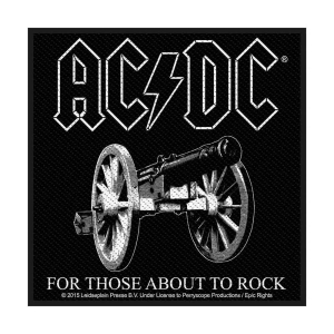 Ac/Dc - For Those About To Rock Bl Standard Patc i gruppen MERCHANDISE hos Bengans Skivbutik AB (5537689)