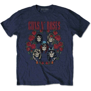 Guns N Roses - Skulls Wreath Uni Navy    S i gruppen MERCHANDISE / T-shirt / Metal hos Bengans Skivbutik AB (5542233r)