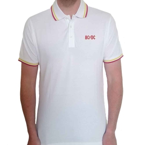 Ac/Dc - Classic Logo Uni Wht Piké: i gruppen MERCH / Minsishops-merch / Ac/Dc hos Bengans Skivbutik AB (5542809r)