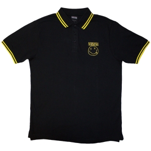 Nirvana - Yellow Smiley Uni Bl Piké:  i gruppen MERCHANDISE / T-shirt / Metal hos Bengans Skivbutik AB (5542819r)