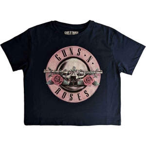 Guns N Roses - Classic Logo Lady Navy Crop Top:   (S) i gruppen MERCHANDISE / T-shirt / Heavy Metal hos Bengans Skivbutik AB (5543012)