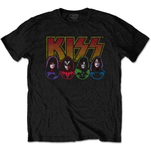 Kiss - Logo, Faces & Icons Uni Bl  i gruppen MERCHANDISE / T-shirt / Metal hos Bengans Skivbutik AB (5544866r)