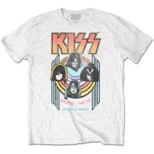 Kiss - World Wide Uni Wht  i gruppen MERCHANDISE / T-shirt / Metal hos Bengans Skivbutik AB (5544872r)