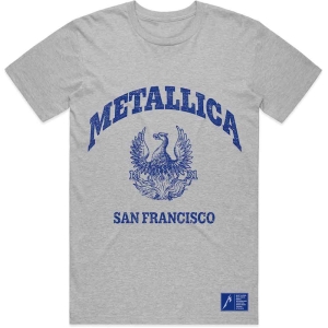 Metallica - College Crest Uni Grey  i gruppen MERCHANDISE / T-shirt / Metal hos Bengans Skivbutik AB (5544919r)